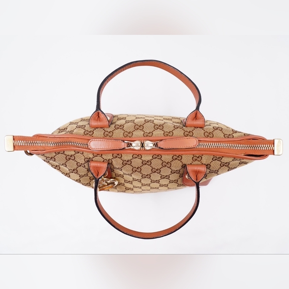 AW05❤️ GUCCI Monogram Heart Bit Charm Top Handle Tote - Picture 8 of 16